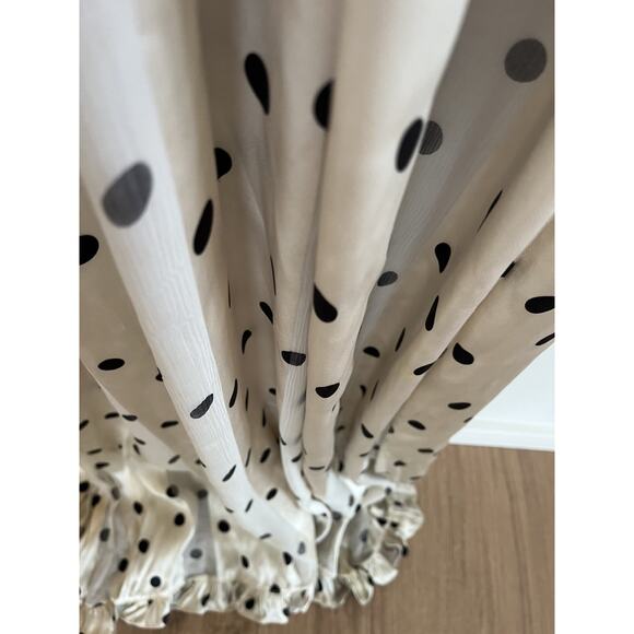 Saks Fifth Ave Vtg 70s Marion Meged 8 Long Dress Satiny B/W Polka Dot Old Money - Picture 11 of 11